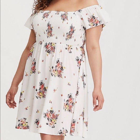 torrid Dresses & Skirts - Torrid floral off the shoulder dress